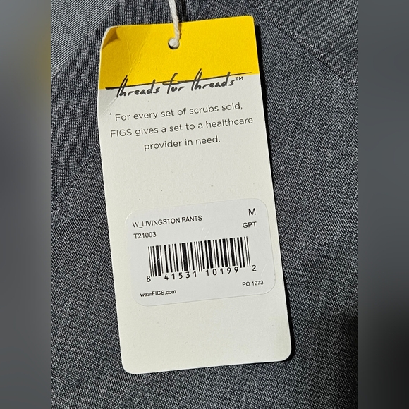 NEW Figs Gray Women's Small Catarina One-Pocket Scrub Top Charcoal Nurse Shirt - Picture 7 of 7